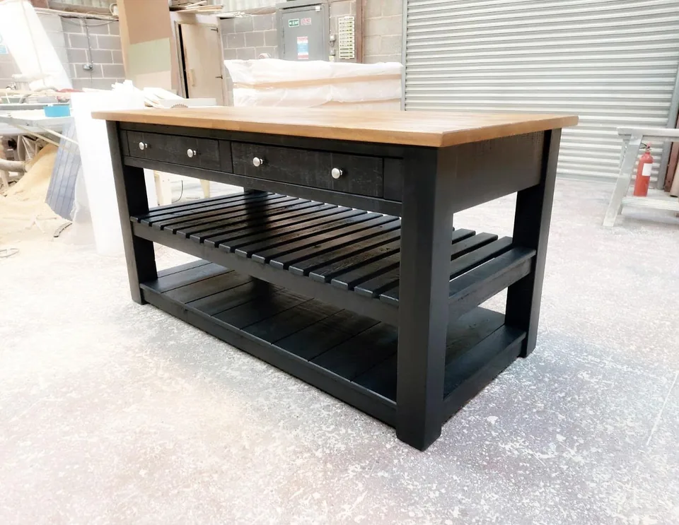 A Brontë Range island painted black, in our workshop