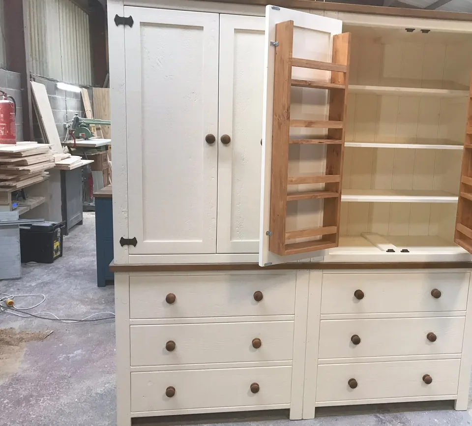 A Brontë Range larder over drawers, in our workshop