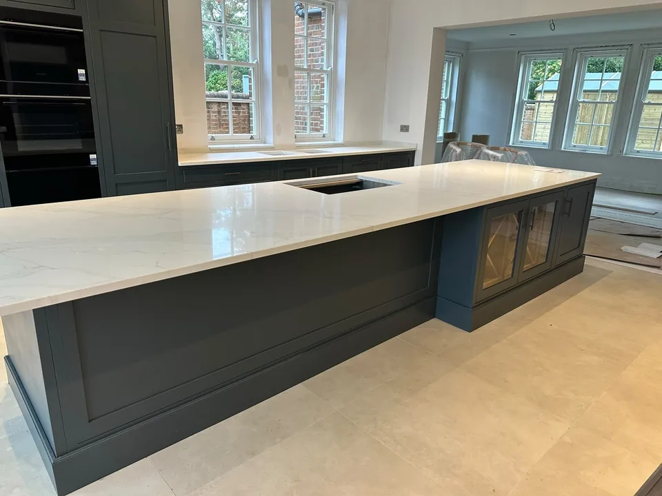 A large Byron Range island with glazed cabinets